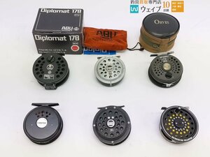 アブガルシア ディプロマット 178、シェイクスピア 2530、オービス バテンキル 7/8、コータック CR34 他 フライリール 計6点