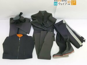  sun ui person gCF-530, wet suit WS-154, working jacket F-74, wet wear etc. waders total 4 point set 