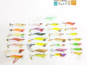 ハリミツ スミゾク 35g、ヤマシタ タコじゃらし 3.5号、メジャークラフト ぷりぷりタコエビ 影武者 白影 等 エギ 計30点セット