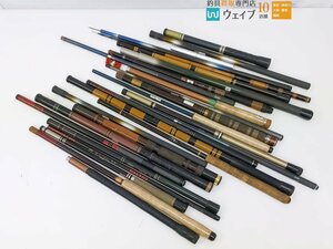 ダイワ 春渓 中硬 45、シマノ 秘宝 小継寒流 18、カーボン 渓山 450 渓流竿 のべ竿 ジャンク大量セット ジャンク品