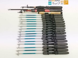 アルファタックル カーボパック 210、スズミ スーパーフォース 小継 磯 2-210 他 パックロッド ジャンク大量セット ジャンク品