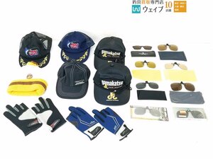  Daiwa clip type polarized light sunglasses * Excel glove * Gamakatsu fan group cap hat other total 16 point fishing wear set 