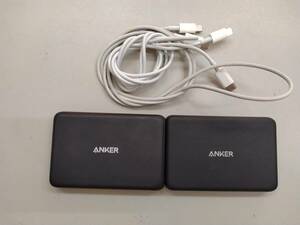 ■アンカー Anke Anker PowerCore Magnetic 5000 モバイルバッテリー マグネット式ワイヤレス充電 A1619 社外 USBケーブル 付き 合計2個 C