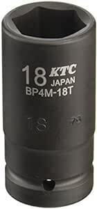 京都機械工具(KTC) 12.7mm (1/2インチ) インパクトレンチ ソケット (セミディープ薄肉) 18mm BP4M18T