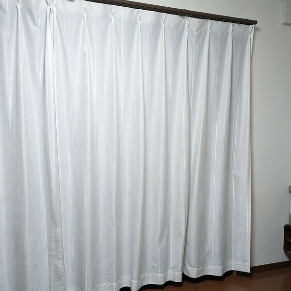 レースカーテン 幅100cm×丈200cm×２枚 カーテン ニトリ Nitori 白