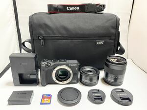 ★極上美品★Canon キヤノン EOS M3 / EF-M 22mm 1:2 / EF-M 18-55mm 3.5-5.6 IS STM　SDカード＋EOSカメラバック付き！　