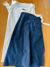 【家族私物】未使用自宅保管　DoCLASSEのコットンリネンラップスカート(ホワイト7号)ミドルロング丈。おまけの紺色(used)もセットで_画像8