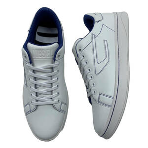  new goods # regular price 19800 jpy #DIESEL# annual possible to use white sneakers white sneakers #27.0cm leather # diesel # white blue stitch 42 size 