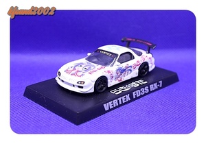 マツダ　RX-7　FD3S　VERTEX　らきすた　ミニカー　痛車　イニシャルD登場車種！ 　ホワイト系色　良品！