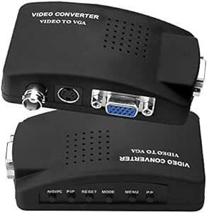 Paris BNC to VGA アナログ変換器 VGA S-video 音像入出力対応 PC VGA Converter モニタ