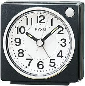 セイコークロック(Seiko Clock) 目覚まし時計 置き時計 アナログ 黒メタリック 65×64×38mm PYXIS ピク