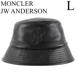 MONCLER JW ANDERSON レザーハット　Lサイズ　新品　定価86900円　バケハ　モンクレール 帽子　JWアンダーソン GENIUS ジーニアス