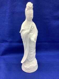 繁仙作/有田焼 白磁/滴水観音像/陶器/仏像/観音像/置物 中古品 ACB