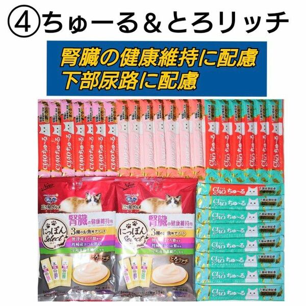 腎臓・下部尿路の健康維持に配慮セット ちゅーる ＆ とろリッチ 猫おやつ キャットフード 三ツ星グルメ 銀のスプーン