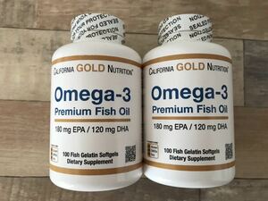 【送料無料 2個】オメガ3 premium Fish Oil 100粒（CGN オメガ3 プレミアム フィッシュオイル EPA DHA）