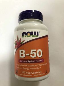 [ free shipping ]B-50 {100 Capsule }( vitamin B1,B2,B3,B6,B12 folic acid biotin NOWFOODSnauf-zB comp Rex B50 now)
