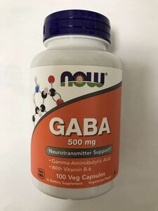 GABA 500mg 100 Capsule (nowfoodsnauf-z supplement gyabagabagaba Cello to person melato person )NOW FOODS
