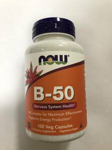 B-50 {100 Capsule }( vitamin B1,B2,B3,B6,B12 folic acid biotin NOWFOODSnauf-zB comp Rex B50 now)