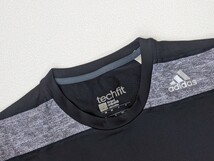 10． adidas techfit climalite アディダス 速乾 メッシュ 半袖トレーニングシャツ 半袖シャツ メンズS 黒 トレーニングウェア x309_画像3