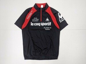 14．Le coq sportif ルコック サイクルジャージ 半袖 サイクリングシャツ ハーフジップ ブランドロゴ プリント QB-710131 メンズXO x308