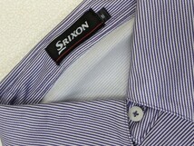 8．スリクソン 2点 セット ゴルフウェア SRIXON 速乾 ボーダー柄　同色ドット柄 半袖 ポロシャツ メンズM 紫白　 x308_画像4