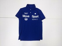 16．デサント Descente MOVE SPORTS タフポロ 半袖ポロシャツ トレーニングウェア DAT-4505 青白x307_画像1