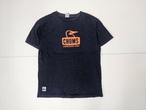 8.CHUMS Chums передний te Caro gob- бобер do короткий рукав футболка дизайн мужской M темно-синий orange x403
