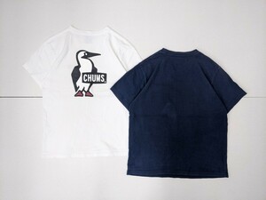 3．チャムス CHUMS 2点 セット ブービーバード 半袖 ポケT ポケット付き Tシャツ メンズM ネイビー白黒 x405