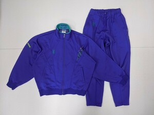 19．2点 レトロ ミズノ スーパースター MIZUNO レトロジャージ上下 トラックジャケット パンツ メンズL 紫緑 トレーニングウェアy410