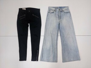 1．ラルフローレン 2点 セット RALPH LAUREN TOMPKINS SKINNY HAMPTON FIT ストレッチ ブラックデニム パンツ ジーンズ サイズ26 x508