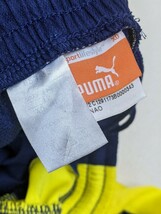 8．PUMA 2点 セット プーマ DRY CELL メッシュ切替 薄手 ジャージ シャツ ハーフ パンツ トレーニングウェア上下 メンズXO 紺赤黄色x306_画像3