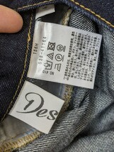 17．Dessin リバーシブル・ユニセックス 12oz シンチバック プリーツ デニム ジャケット Gジャン ワールド製 サイズ4 ネイビー y303_画像4