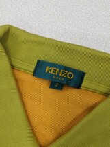 14．ケンゾー ゴルフ ヴィンテージ KENZO GOLF 日本製 ロゴ 小杉産業 半袖 ポロシャツ オールド レトロ メンズ2　抹茶系黄色x301_画像6