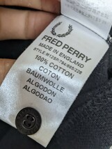 13．英国製 フレッドペリー FRED PERRY 鹿の子 リブライン 半袖ポロシャツ イングランド製 101㎝ 40”　黒グレーピンク x406_画像4