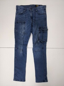 11.G.GROUNDji- ground 1092-08 stretch entering Work Denim cargo pants men's LL navy y408