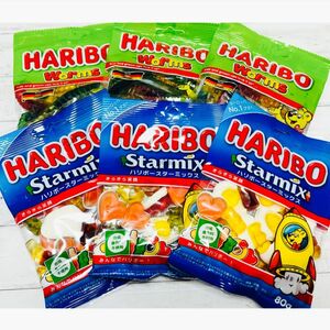 【HARIBO】ハリボーグミセット480g/ スターミックス・ワーム80g計6個