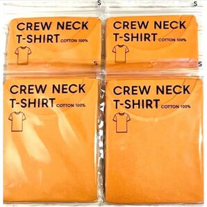 【GU】コットンカラーT(半袖) オレンジ Tシャツ　送料無料/サイズS ×4枚