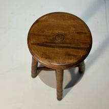 昭和レトロ 椅子 (木製 スツール アンティーク 古道具 チェア イス 丸椅子 )[R72]_画像2