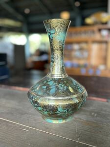 [R62]花器 (花瓶 置物 インテリア 高岡銅器 アンティーク 銅製 一輪挿し 古美術 )