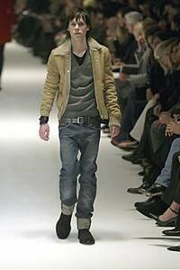 【レア】2004年AW エディ期 ディオールオム デストロイ加工 セーター グレー S / Dior Homme 灰色 ニット メンズ ダメージ加工