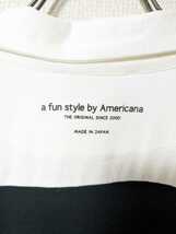 定価15400円 Americana アメリカーナ ラガーシャツ ポロシャツ 半袖 ホワイト ブラック カットソー レディース_画像7