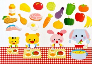 ★壁面飾り工房 食育 「みんなで楽しいランチ！」 保育園 幼稚園 学校 病院 施設 知育★