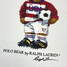 Polo Ralph Lauren POLO BEAR ポロベア Tシャツ L ホワイト 半袖 サッカー USA チーム ユニフォーム ポロ ラルフローレン キャラクター_画像3