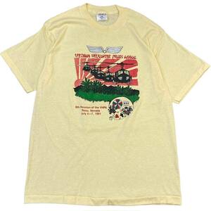 90s USA製 VIETNAM HELICOPTER PILOTS ASSOC Tシャツ XL イエロー ミリタリー ベトナム ヘリコプター 部隊 ARMY 米軍 ヴィンテージ