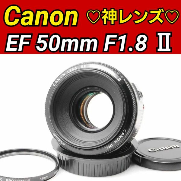 Canon EF 50mm F1.8 Ⅱ 単焦点レンズ 大人気 キヤノン レンズプロテクター 神レンズ