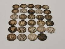 160512D-T5■アメリカ ワンダイム 銀貨■シルバーコイン リバティー マーキュリー 29枚 10セント_画像2