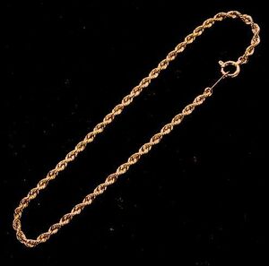 Бесплатная доставка [популярная Италия] 18 Золото -желтое золото 2 мм 2 мм веревочный браслет трубопровода