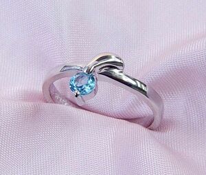 БЕСПЛАТНАЯ ДОСТАВКА [Ноябрьский камень родов] Высокий серебряный натуральный Blue Pars Design Ring # 13