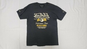 【 VonDutch MOTORS / ヴォンダッチ モータース・Tシャツ・グレー系・Lサイズ・USED】