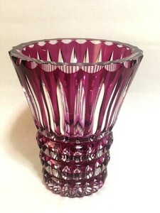 * старый солнечный Louis SANT LOUIS crystal красный цвет .. порез . красивый ваза цветок основа *s